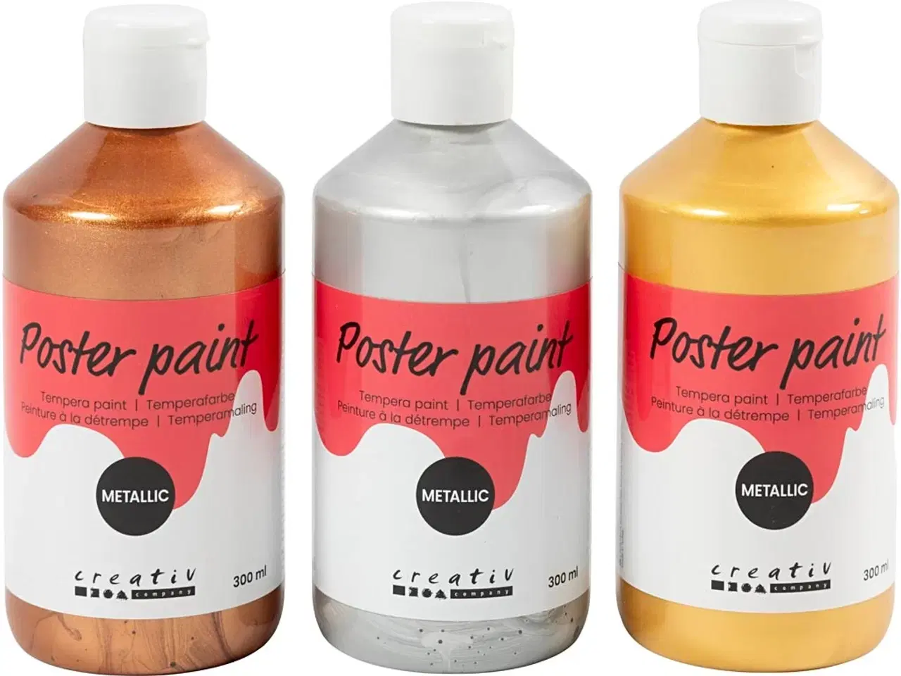 Billede 1 - Temperamaling Metallic - 3x300ml i assorterede farver