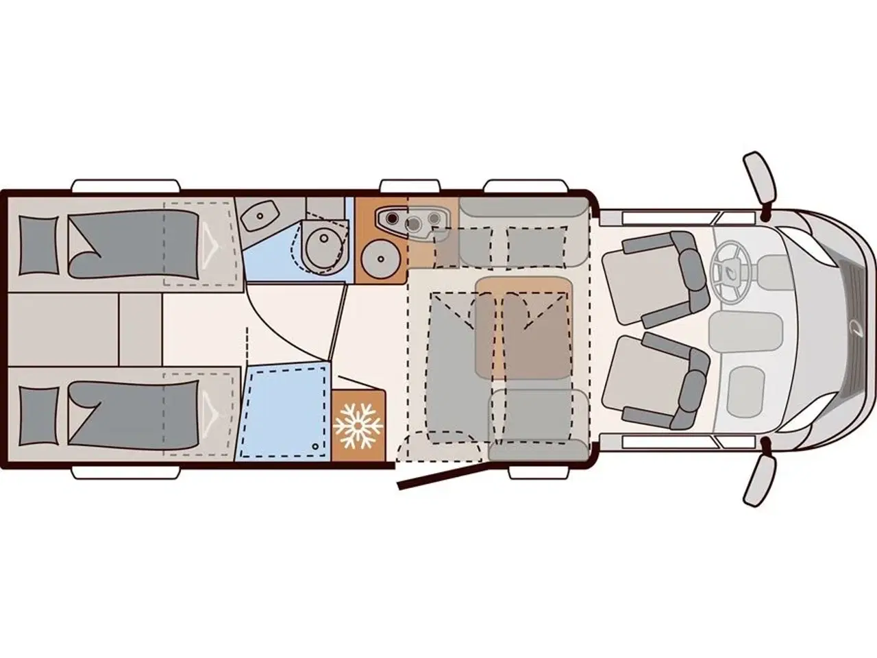 Billede 2 - 2023 - Dethleffs Trend T 7057 EBL   Lækker kvalitets autocamper med meget udstyr, enkeltsenge, face-to-face siddegruppe og automatgear!