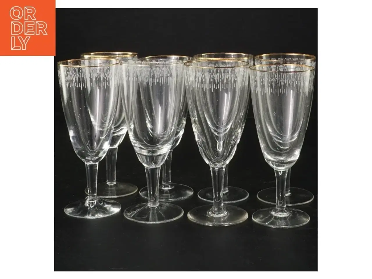 Billede 1 - Vintage champagneglas med guldkant (str. 13,5 cm)