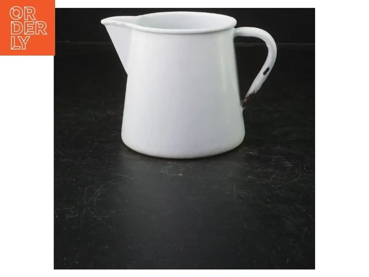 Billede 1 - Retro Hvid emaljekande (str. 14x10 cm)