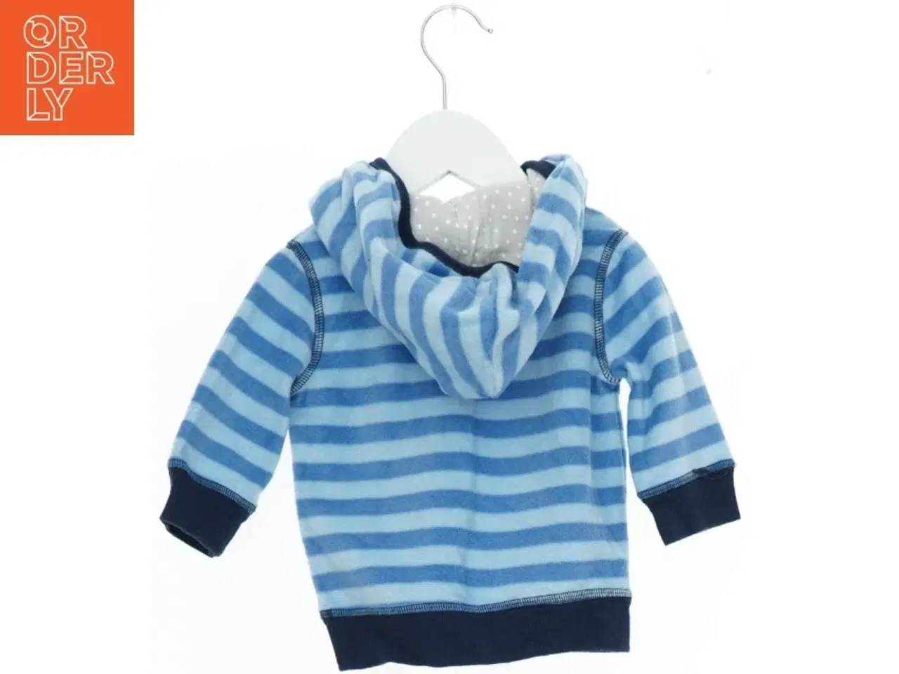 Billede 2 - Blå stribet hættetrøje med bamseansigt fra Tiny Little Wonders (str. 80)