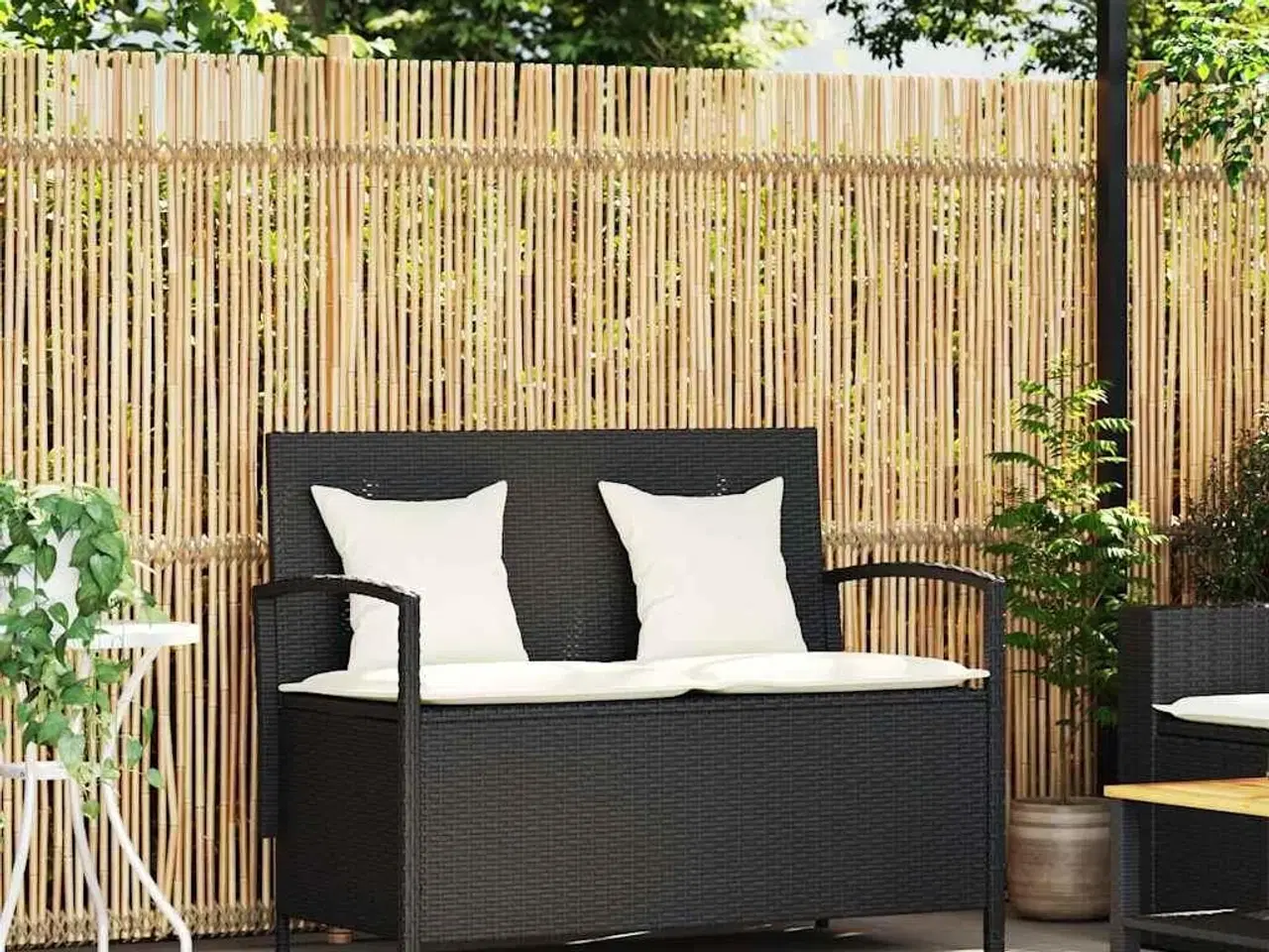 Billede 2 - Opbevaringsbænk til haven med hynde polyrattan sort