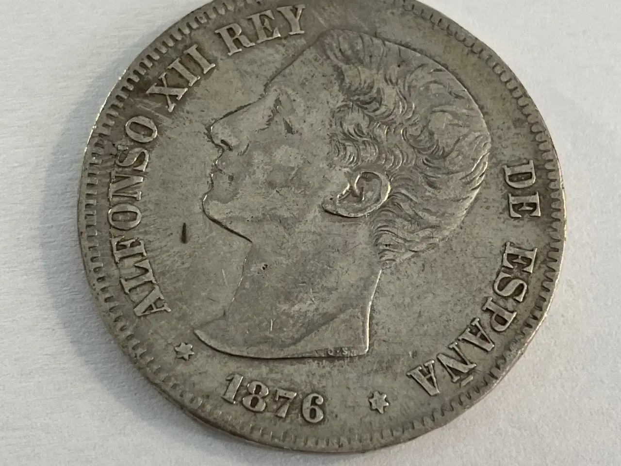 Billede 2 - 5 Pesetas 1876 Spain