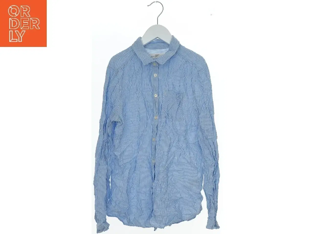 Billede 1 - Blå og hvid stribet skjorte fra Logg (str. 164)