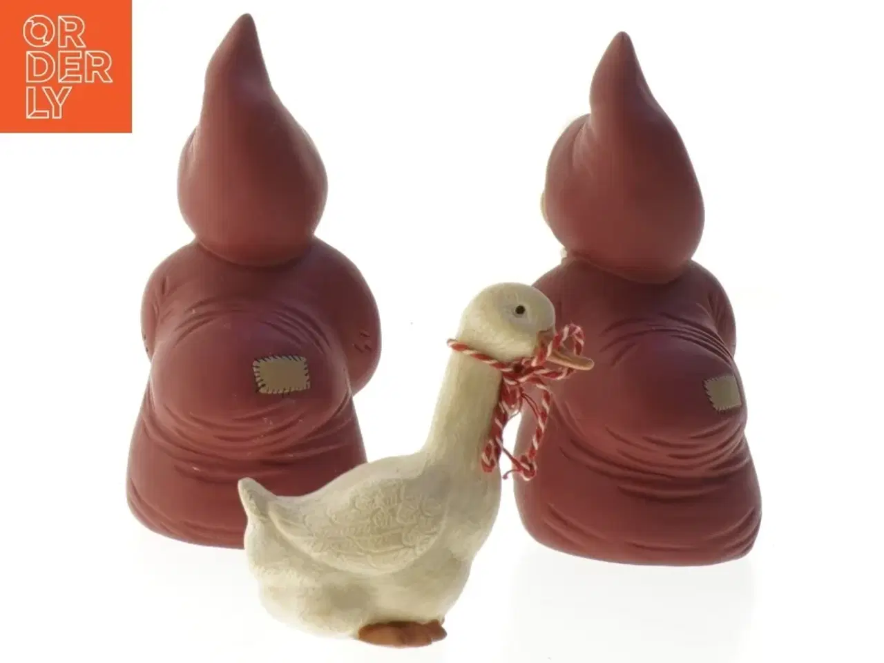Billede 2 - Keramiske nissefigurer med gås (str. 13 cm)