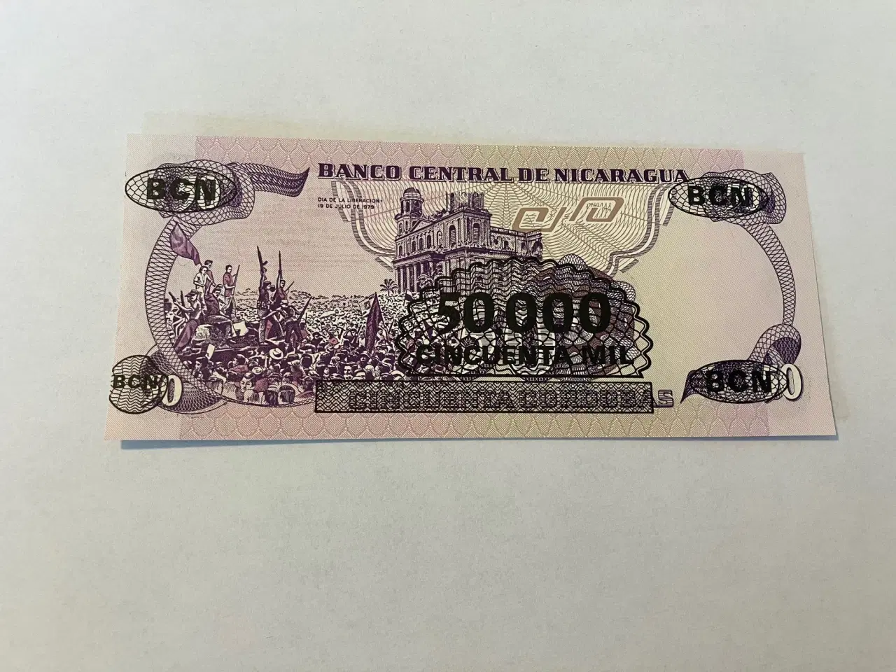 Billede 2 - 50000 Cordobas on 50 Cordobas Nicaragua 1984