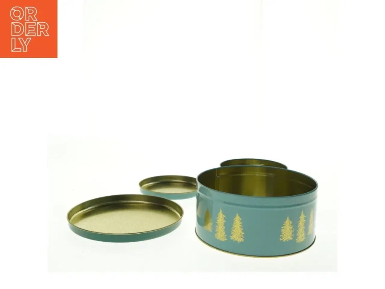 Billede 2 - Dekorative dåser med stjernemotiv fra Søstrene Grene (str. 18 x 8 cm og 12 x 6 cm)