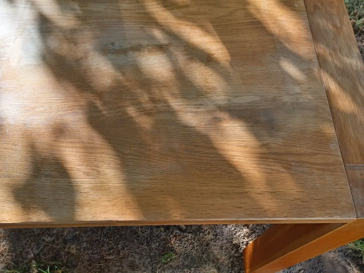 Billede 6 - Spisebord i eg med tillægsplader og 6 stole