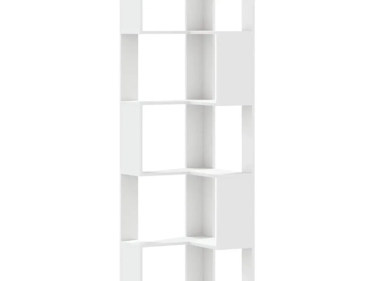 Billede 2 - Bogreol til hjørne 50x50x179 cm 5 hylder konstrueret træ hvid