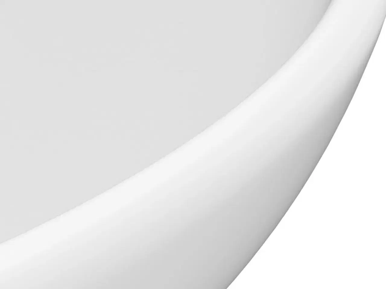 Billede 5 - Luksuriøs badeværelsesvask 32,5x14 cm rund keramisk mat hvid