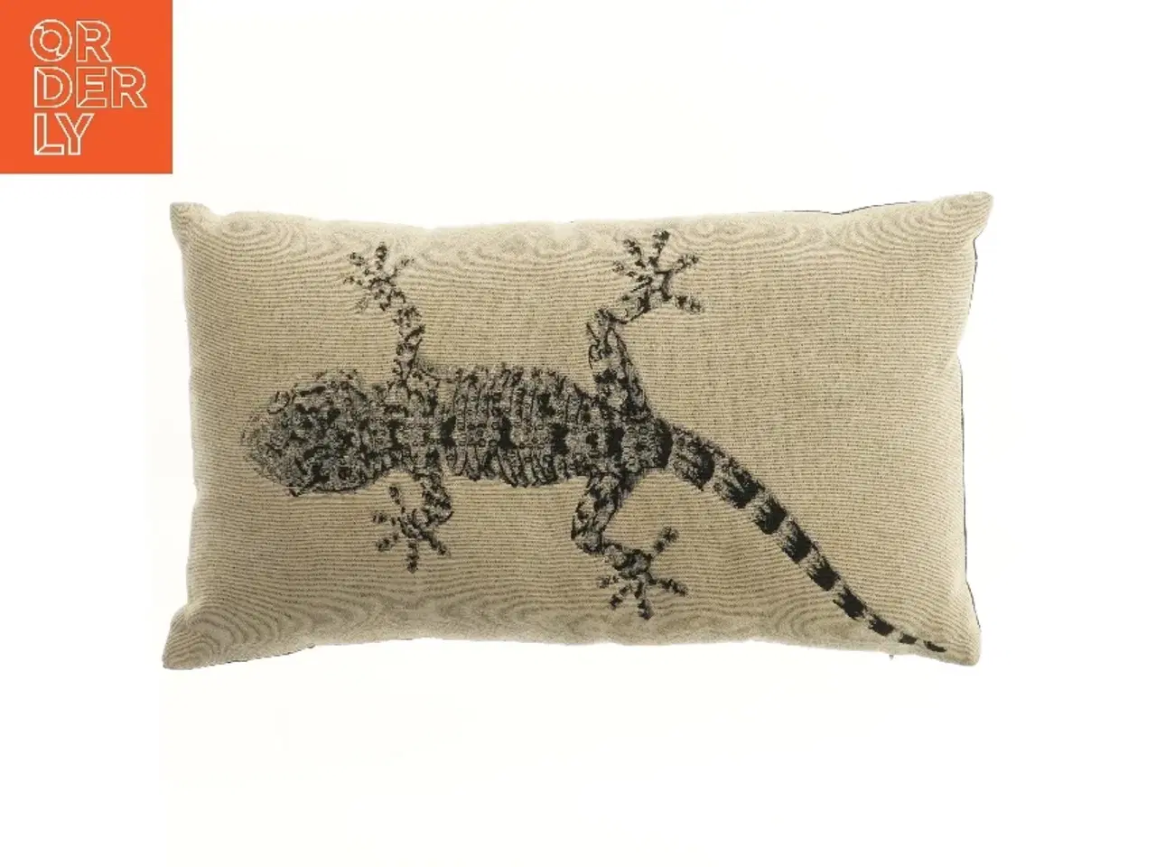 Billede 1 - Pyntepude med øglemotiv (str. 48,5x28,5 cm)