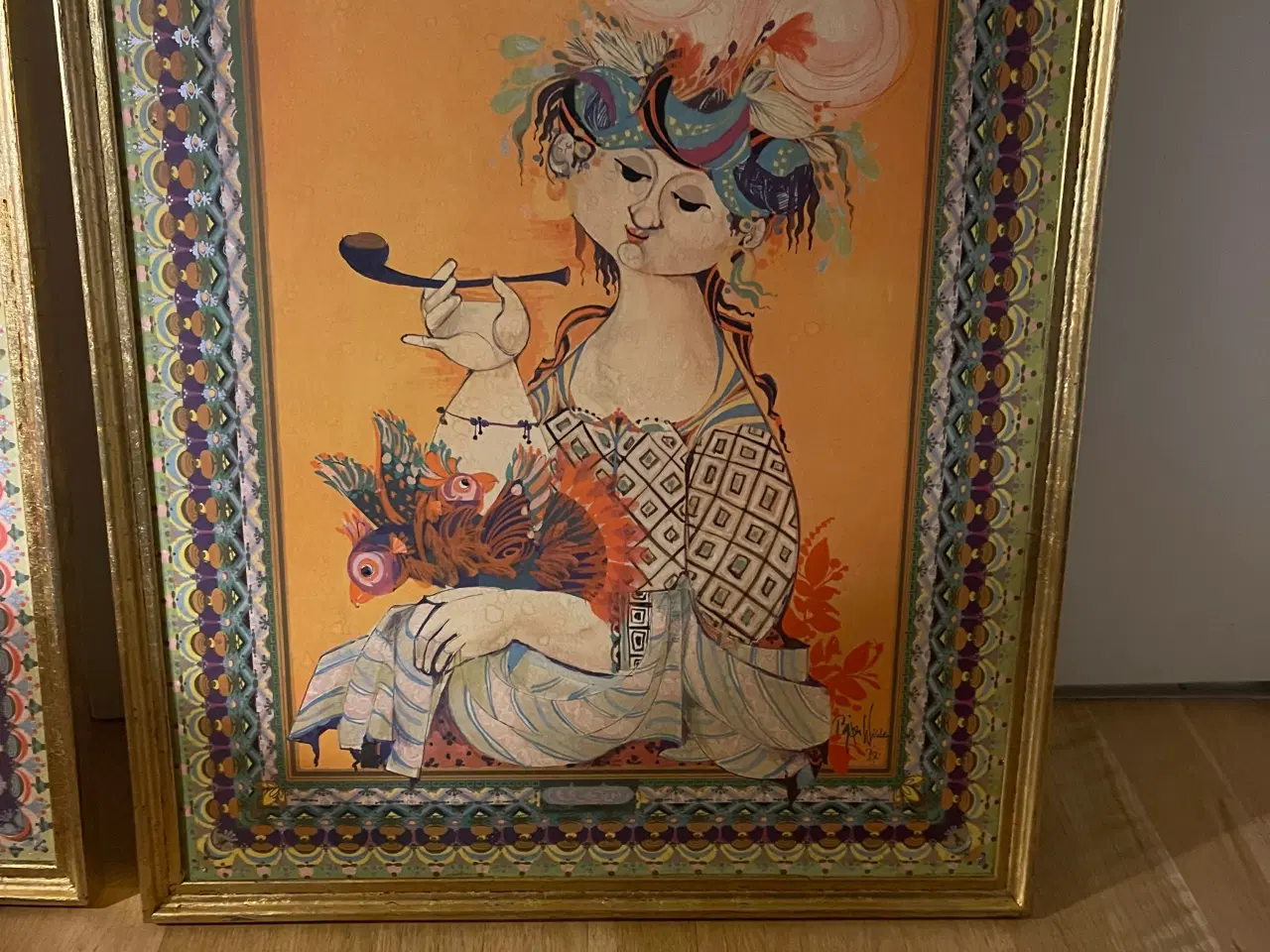 Billede 2 - Bjørn Wiinblad billeder i bladguldramme