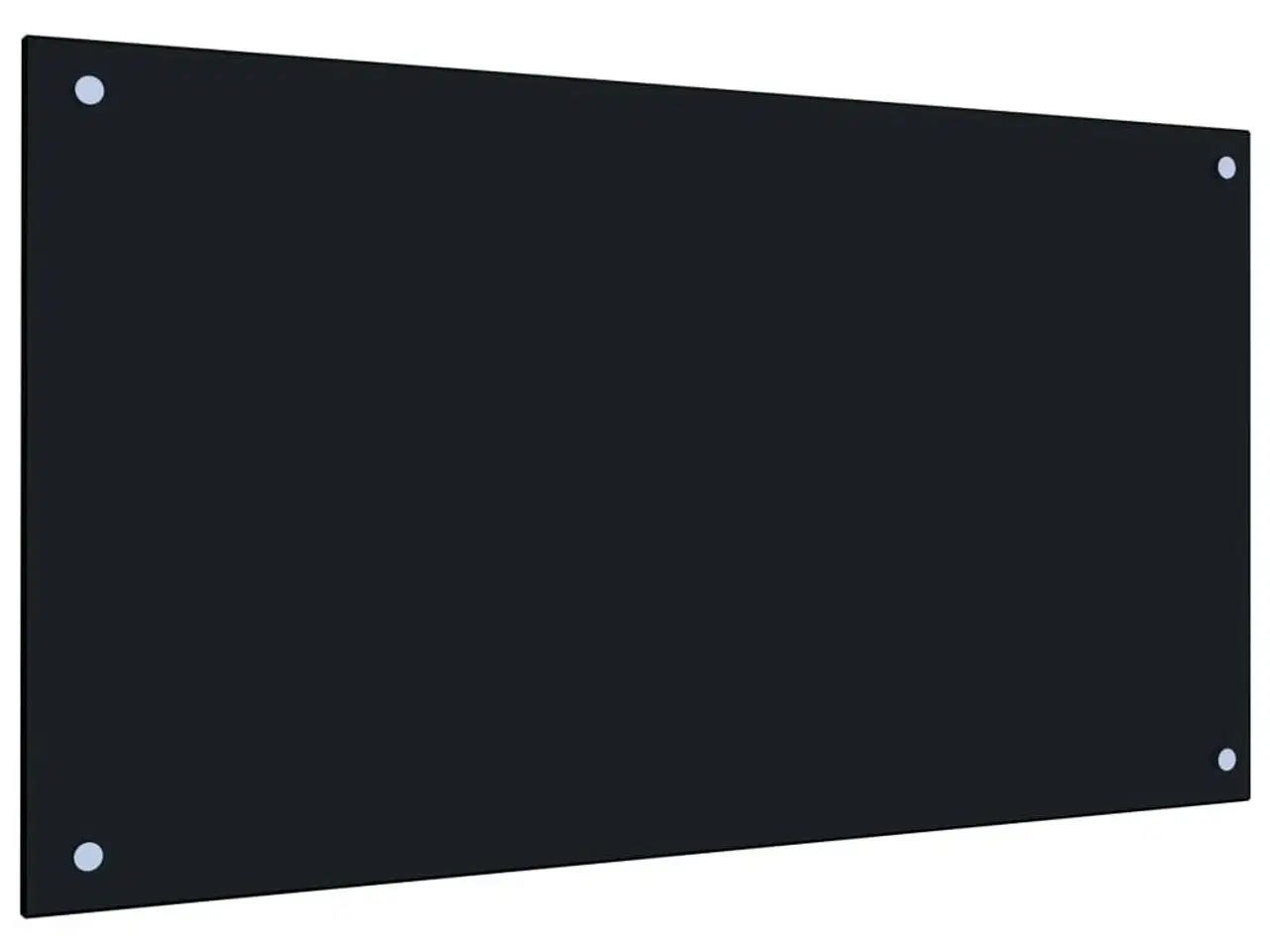 Billede 2 - Stænkplade 90x50 cm hærdet glas sort