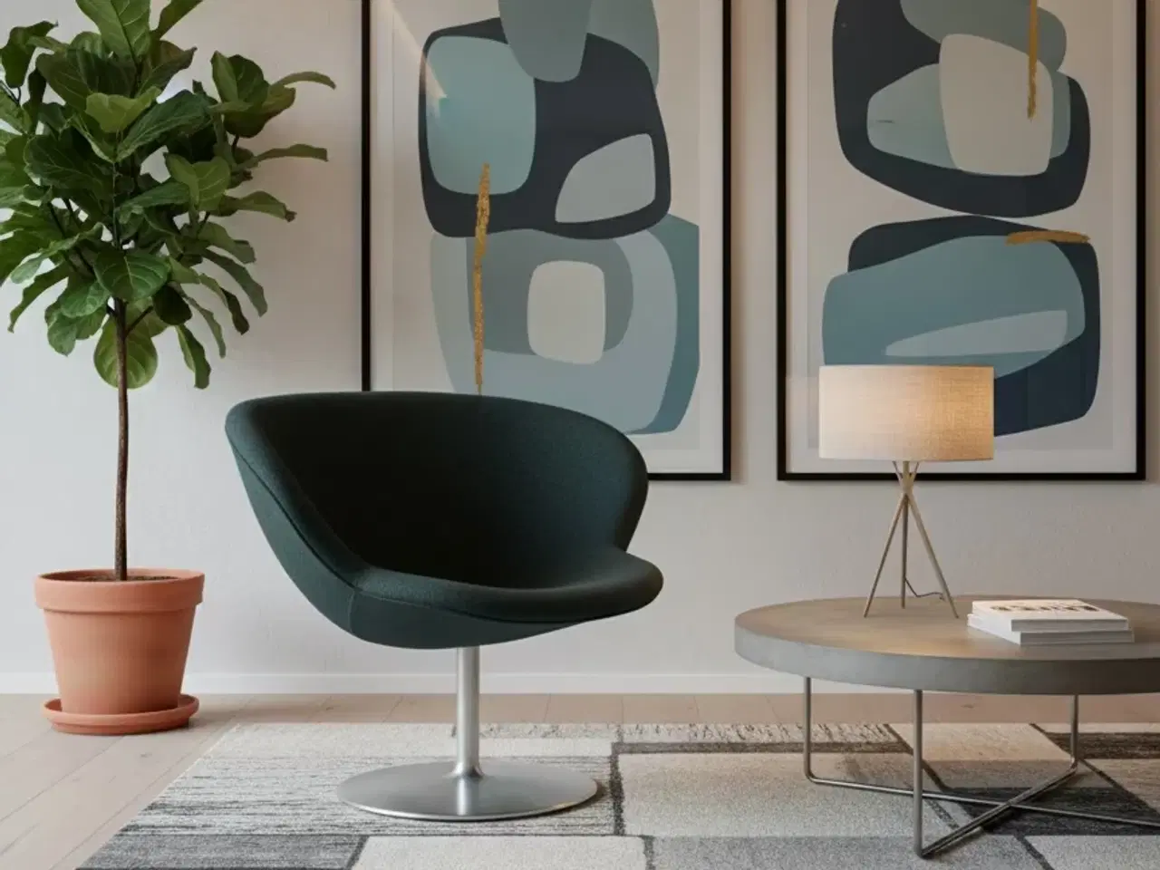 Billede 2 - +Halle | Capri Swivel Loungestol (Kvadrat Rewool 987)