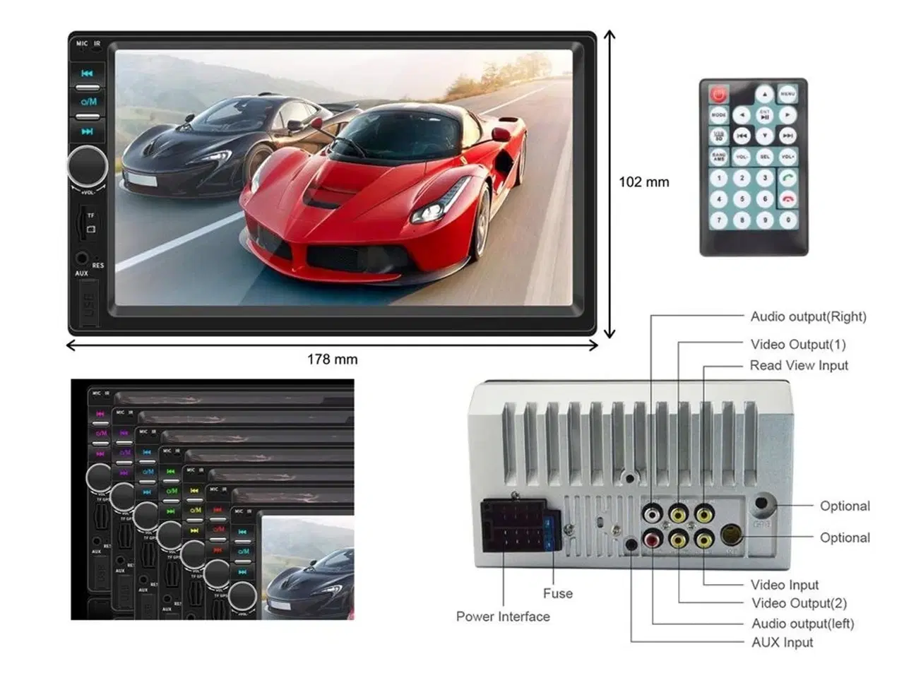 Billede 1 - Multimedie til bil. 7" touchskærm.