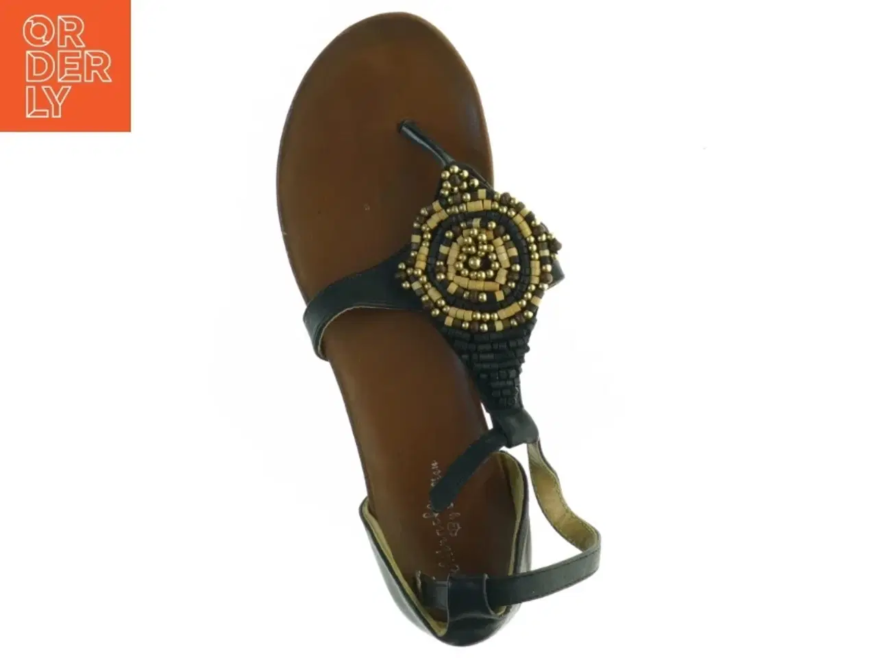 Billede 4 - Sorte sandaler med perledetaljer (str. 39)