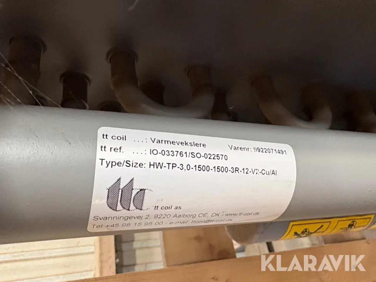 Billede 3 - Varmeveksler til korntørring TT Coil HW-TP-3,0-1500-1500-3R-12-V2-Cu/Al