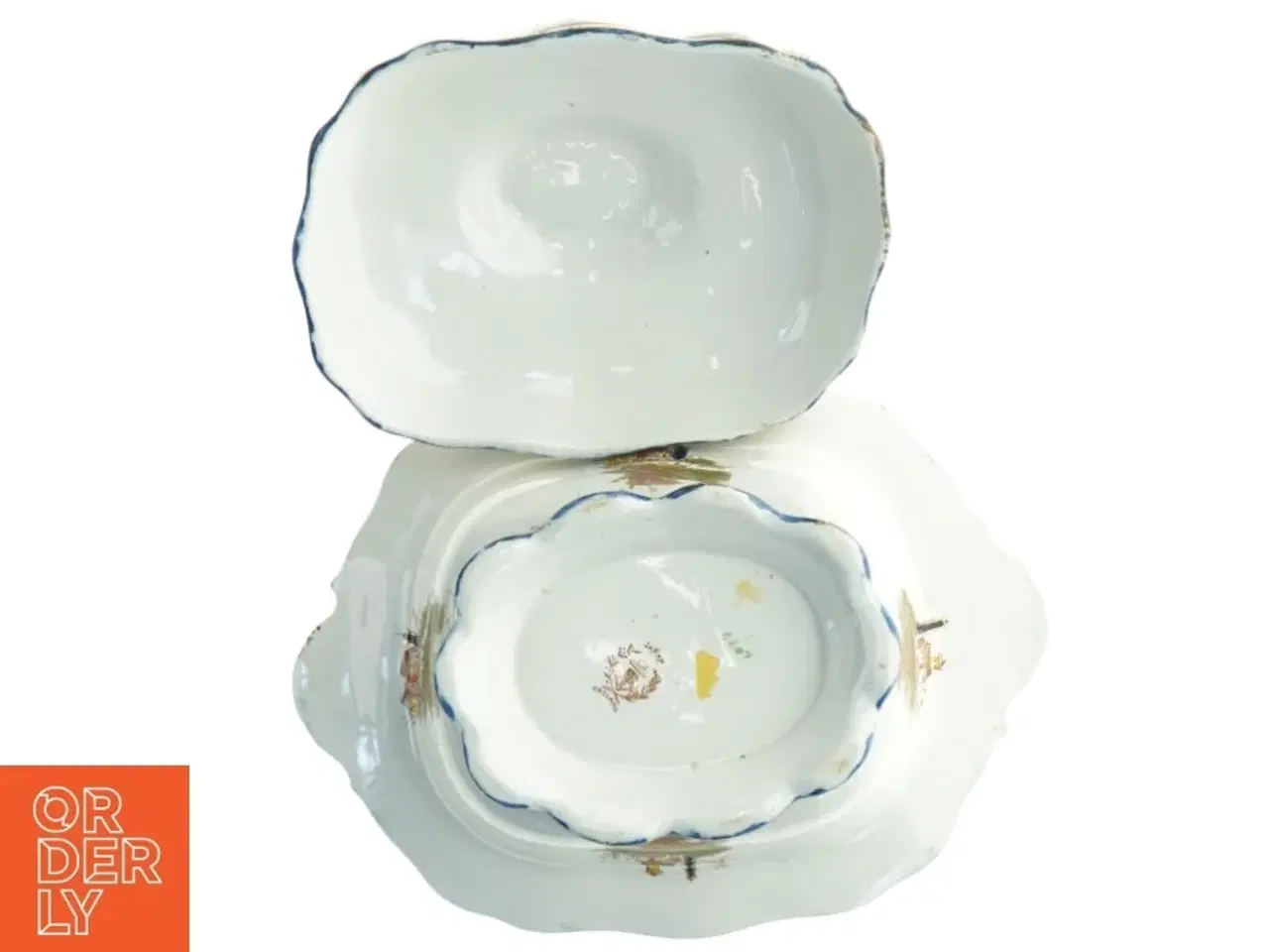 Billede 3 - Smuk antik porcelænssuppe terrin med låg (str. 30 x 22 cm)