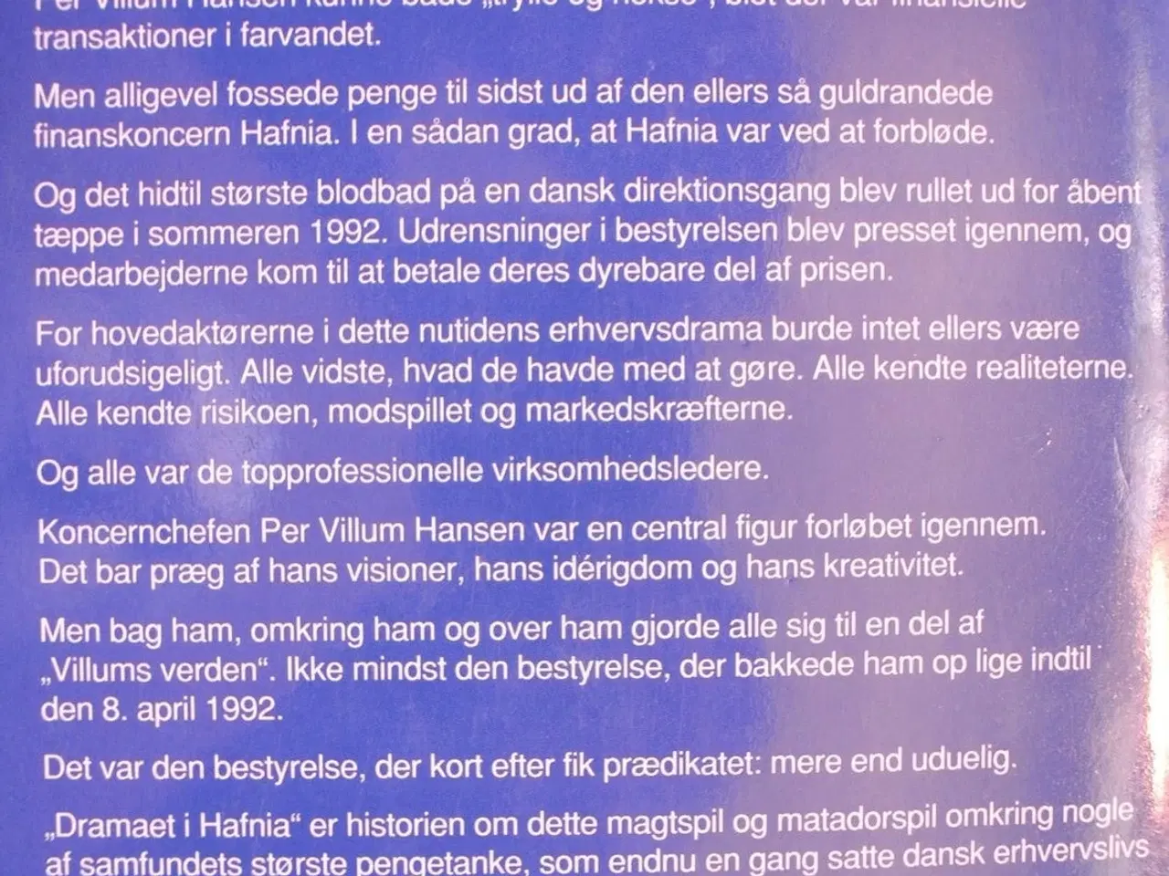 Billede 2 - dramaet i hafnia - historien om villums verden, af