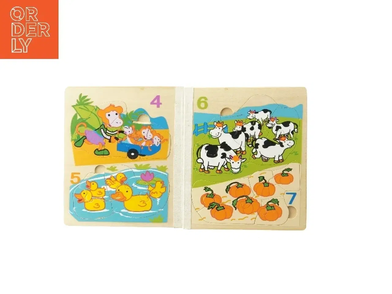 Billede 6 - Træpuslespil med tal (str. 17x15x2,5 cm)