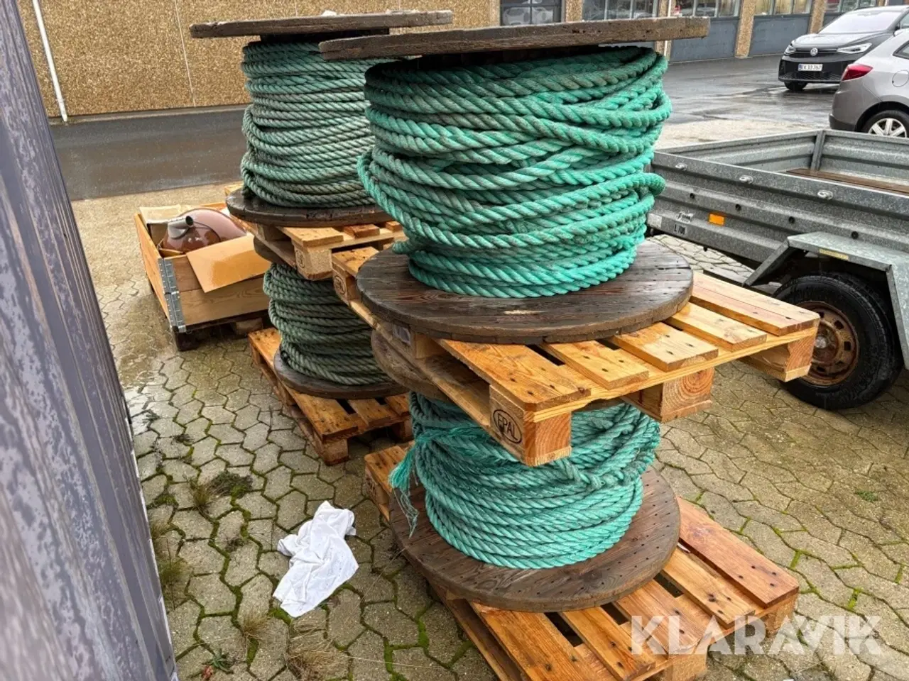 Billede 3 - Kabeltromle med reb 4 styk.