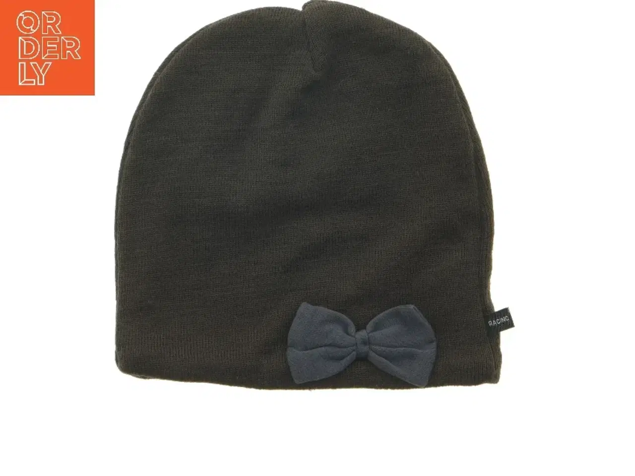 Billede 1 - Mørkebrun hue med lilla sløjfe detalje