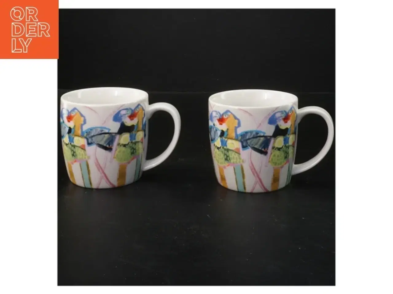 Billede 1 - Keramiske krus med kunstnerisk motiv (str. Ø 8,5x8 cm)