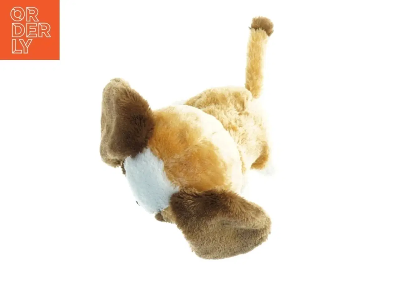 Billede 2 - Brunt og hvidt tøjdyr hund (str. 16 x 9 cm)