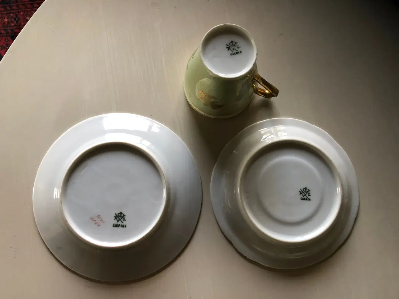 Billede 4 - Antikke kopper, underkopper og tallerkner