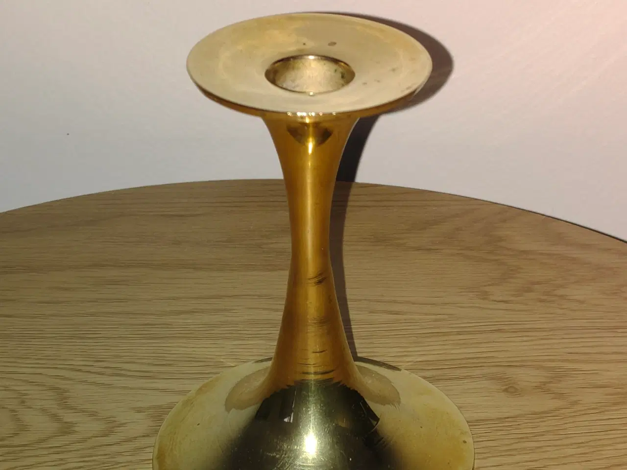 Billede 1 - Fin trompet messing lysestage