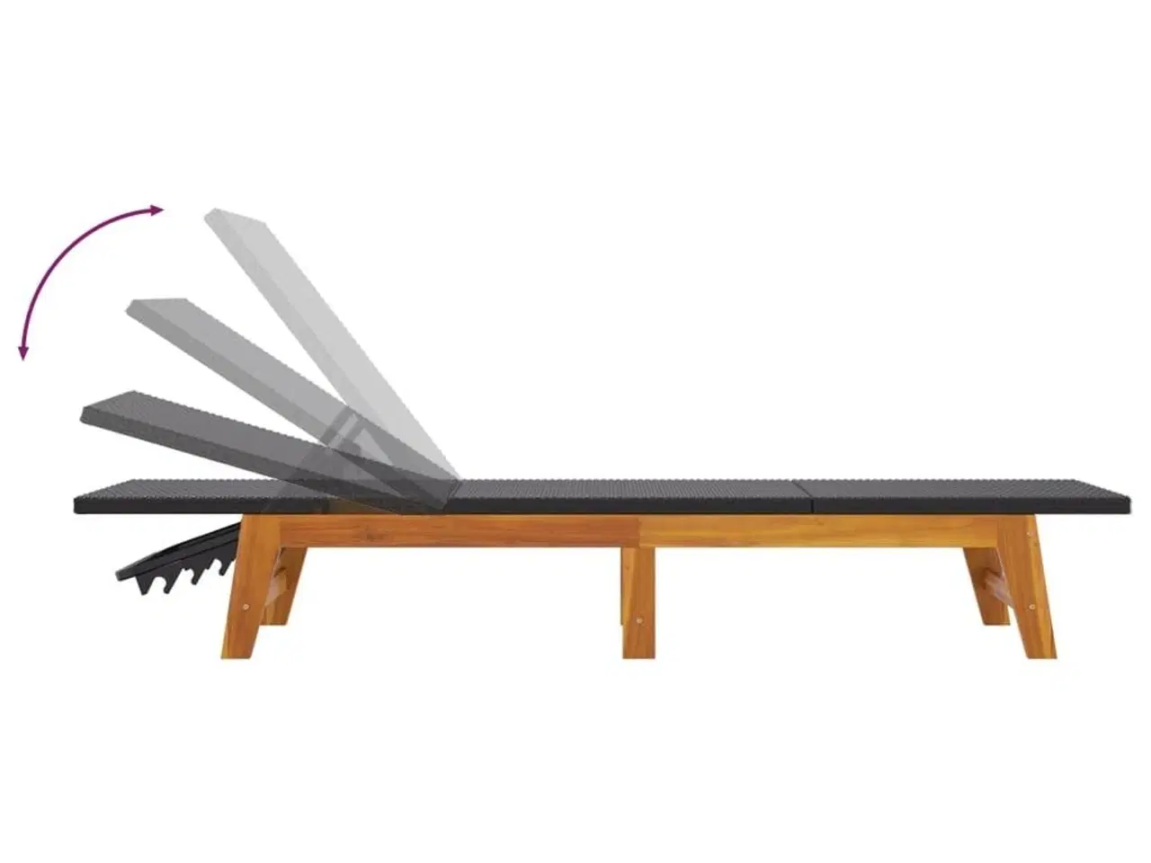 Billede 6 - Loungesæt til haven 3 dele polyrattan og massivt akacietræ