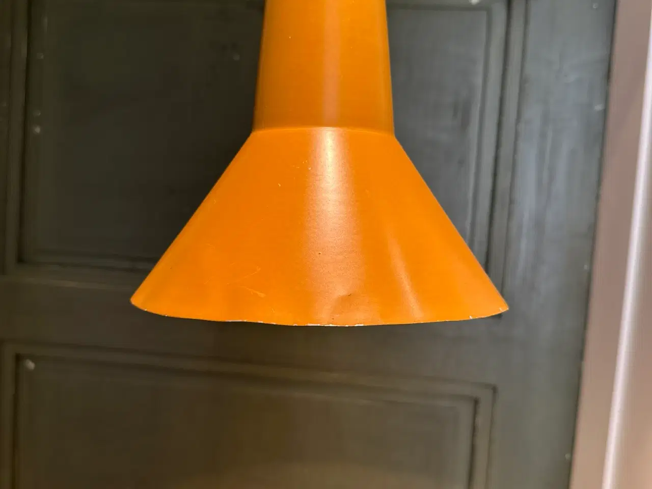 Billede 2 - Gul retro pendel / loftlampe med flot patina