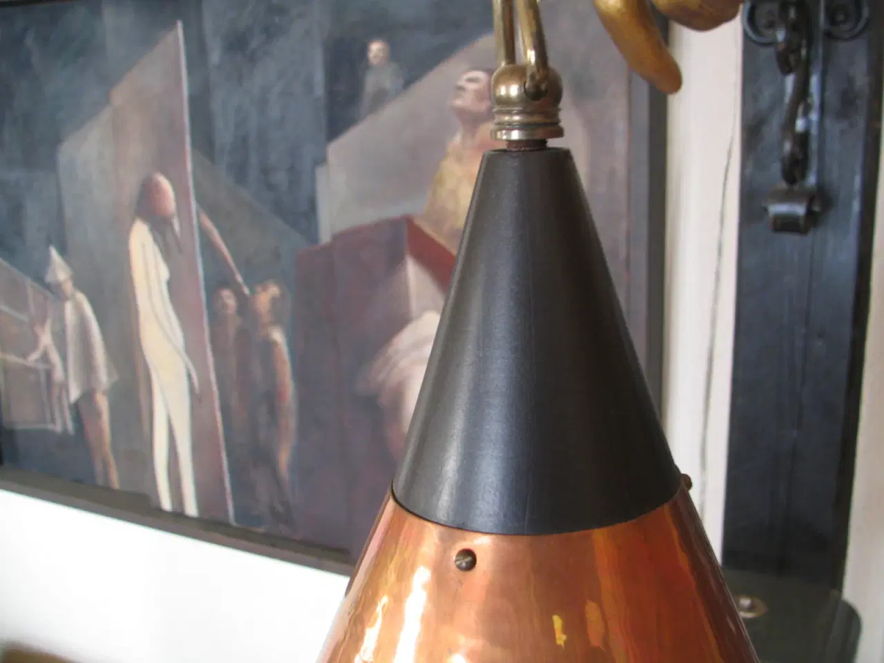 Billede 3 - Kobberlampe, kegleformet
