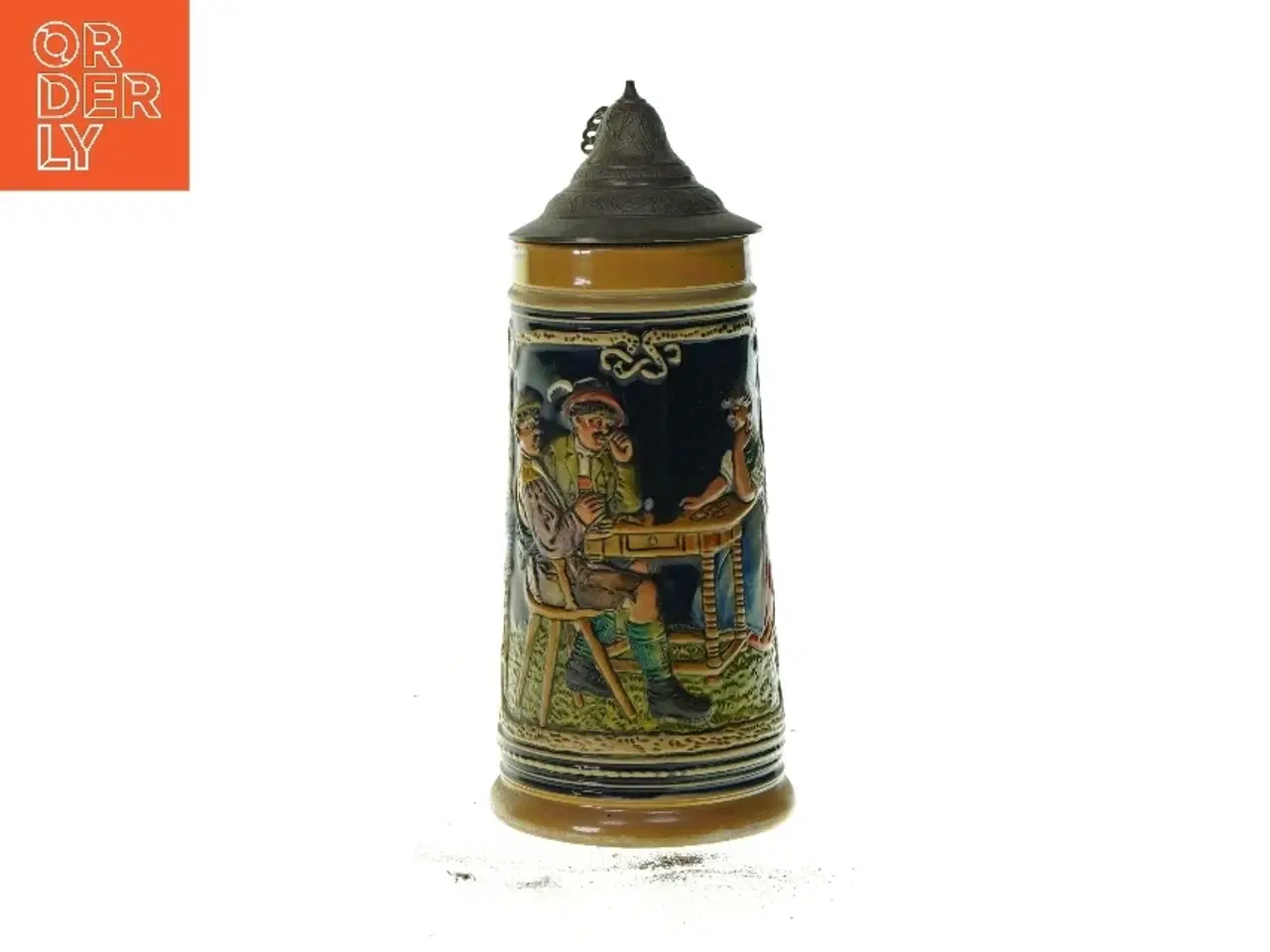 Billede 1 - Kande/ Krus med print fra Ukendt (str. HØ:24x10cm)