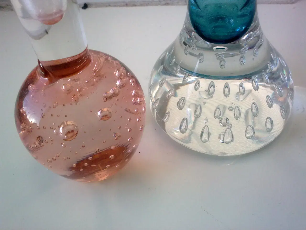 Billede 7 - Vase bobler i lyseblå glas HOLMEGAARD