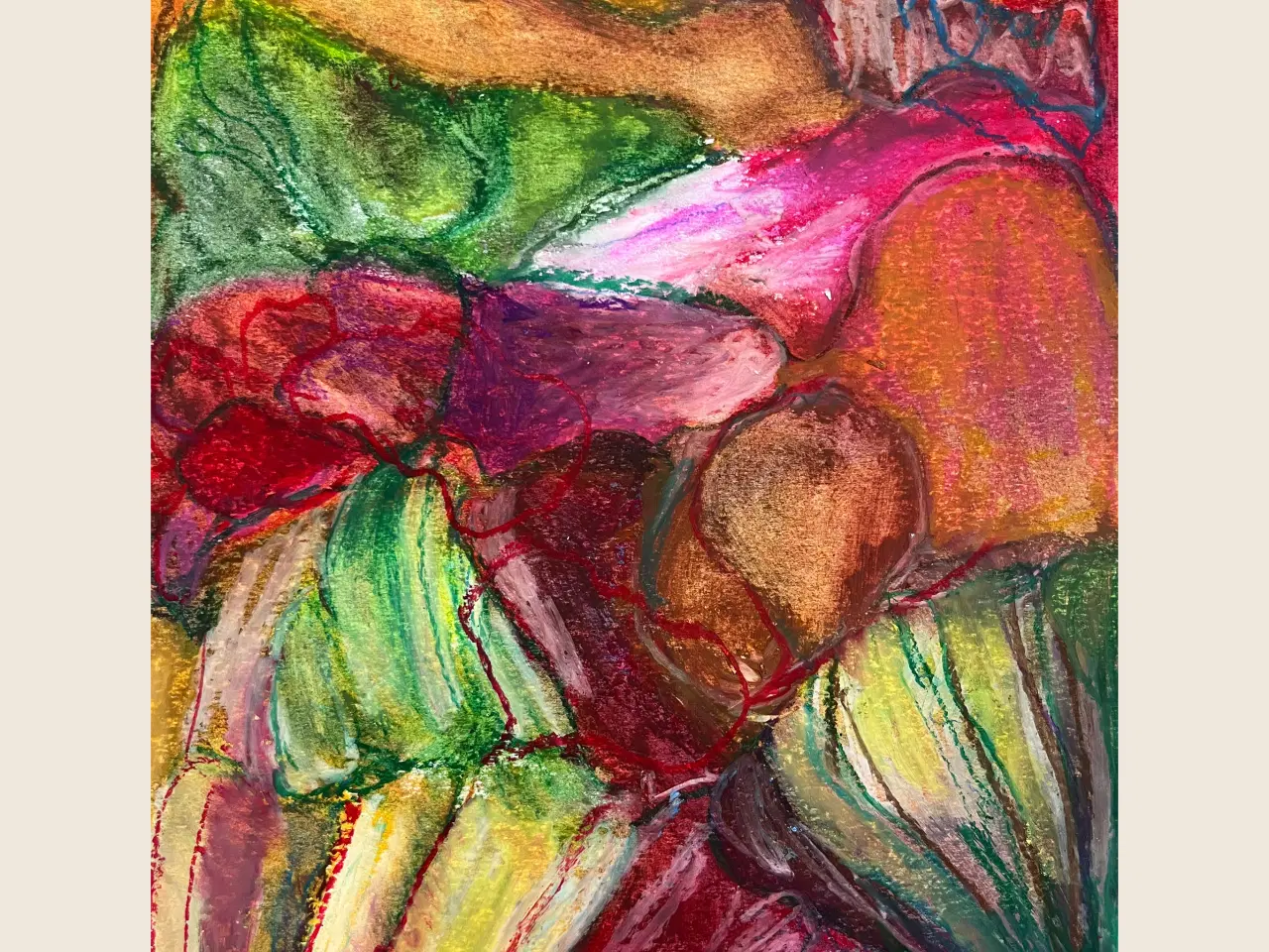 Billede 3 - Abstrakt maleri i oliepastel