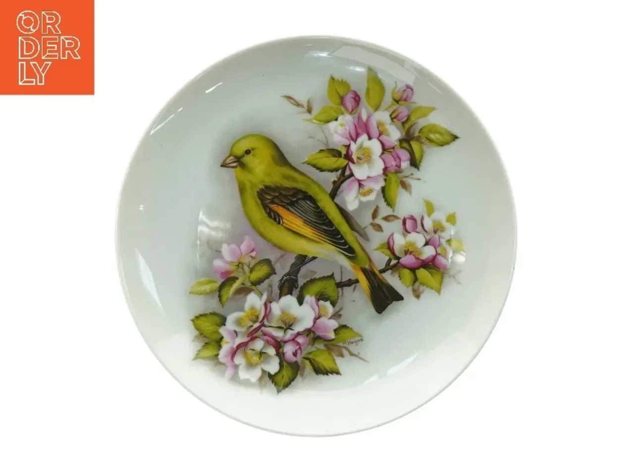 Billede 1 - Dekorativ porcelænstallerken med fuglemotiv fra Kaiser (str. Diameter, 20 cm)