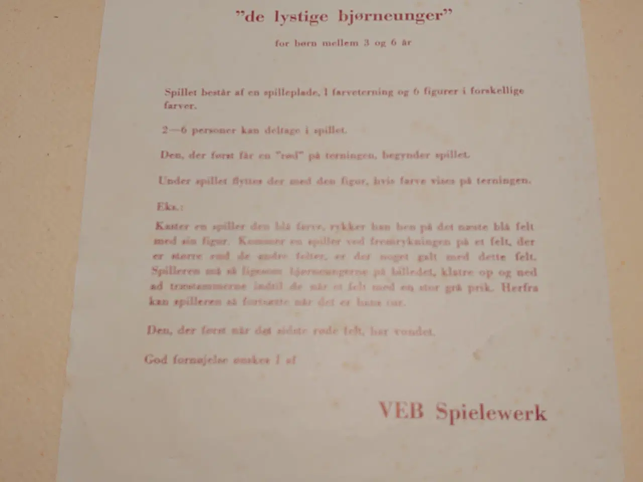 Billede 4 - De lystige bjørneunger. DDR brætspil ca 1950-60