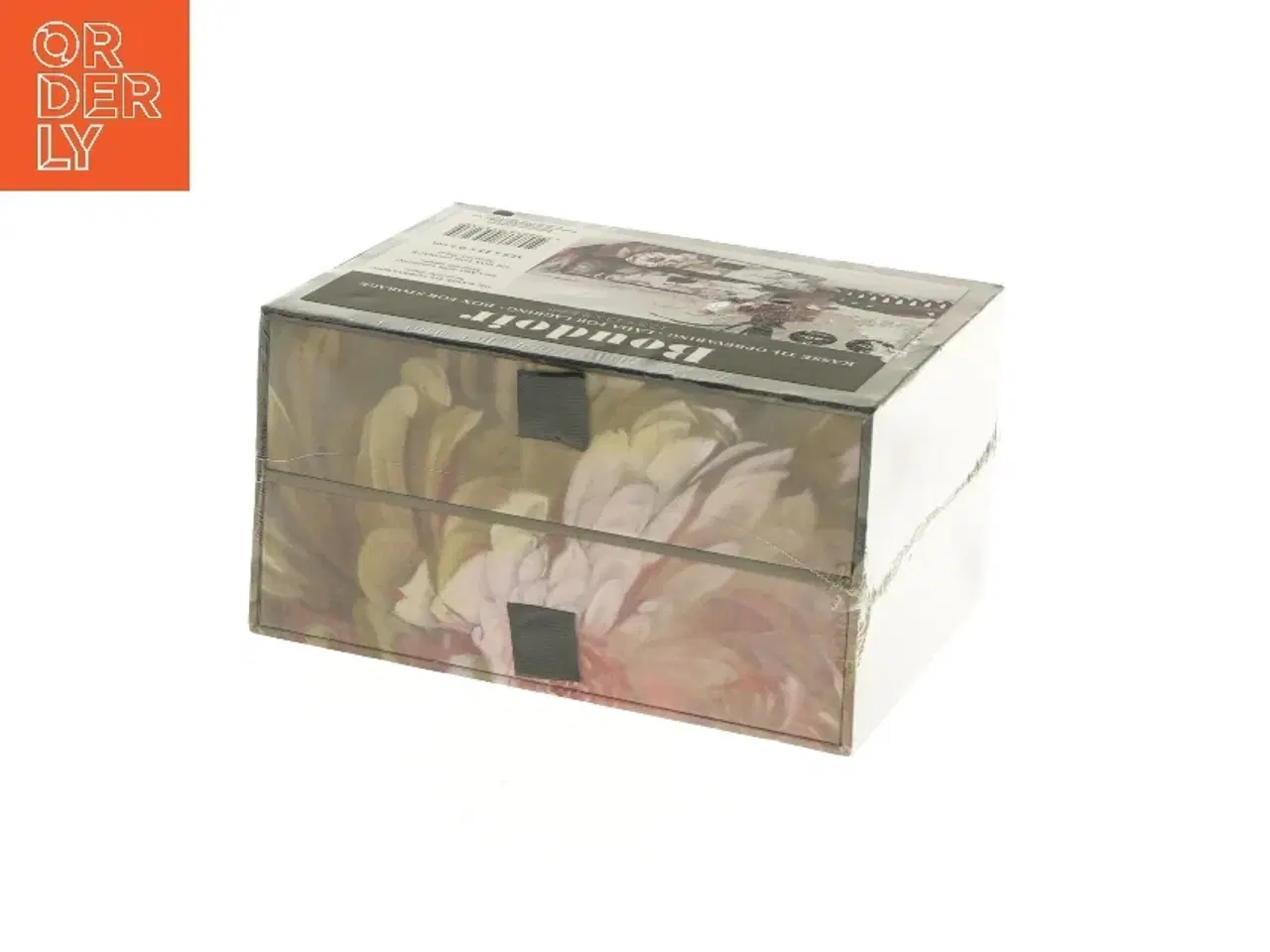 Billede 5 - Opbevaringskasse med blomsterdesign fra Netto (str. 17,5x13x9,5 cm)