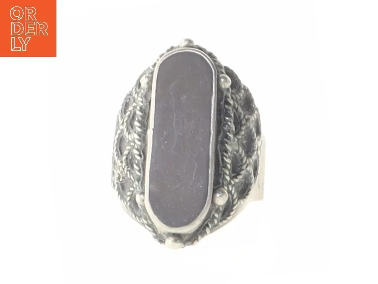 Billede 1 - Vintage ring med grå sten (str. Ø 50 mm)