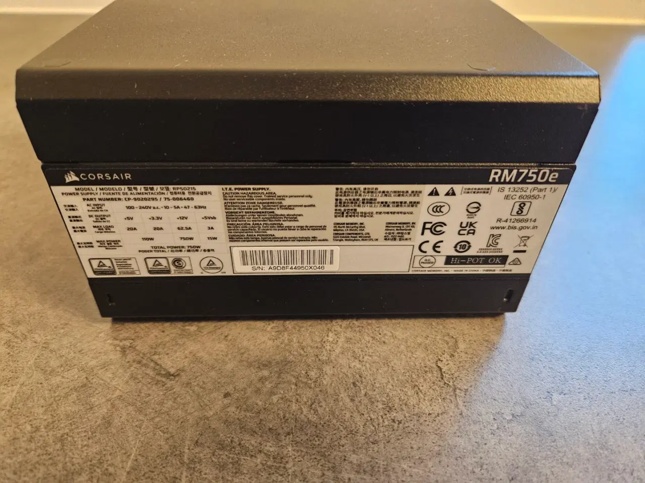 Billede 2 - Corsair RM750e PSU, 750 Watt, ATX 3.1 - 80 Plus Go