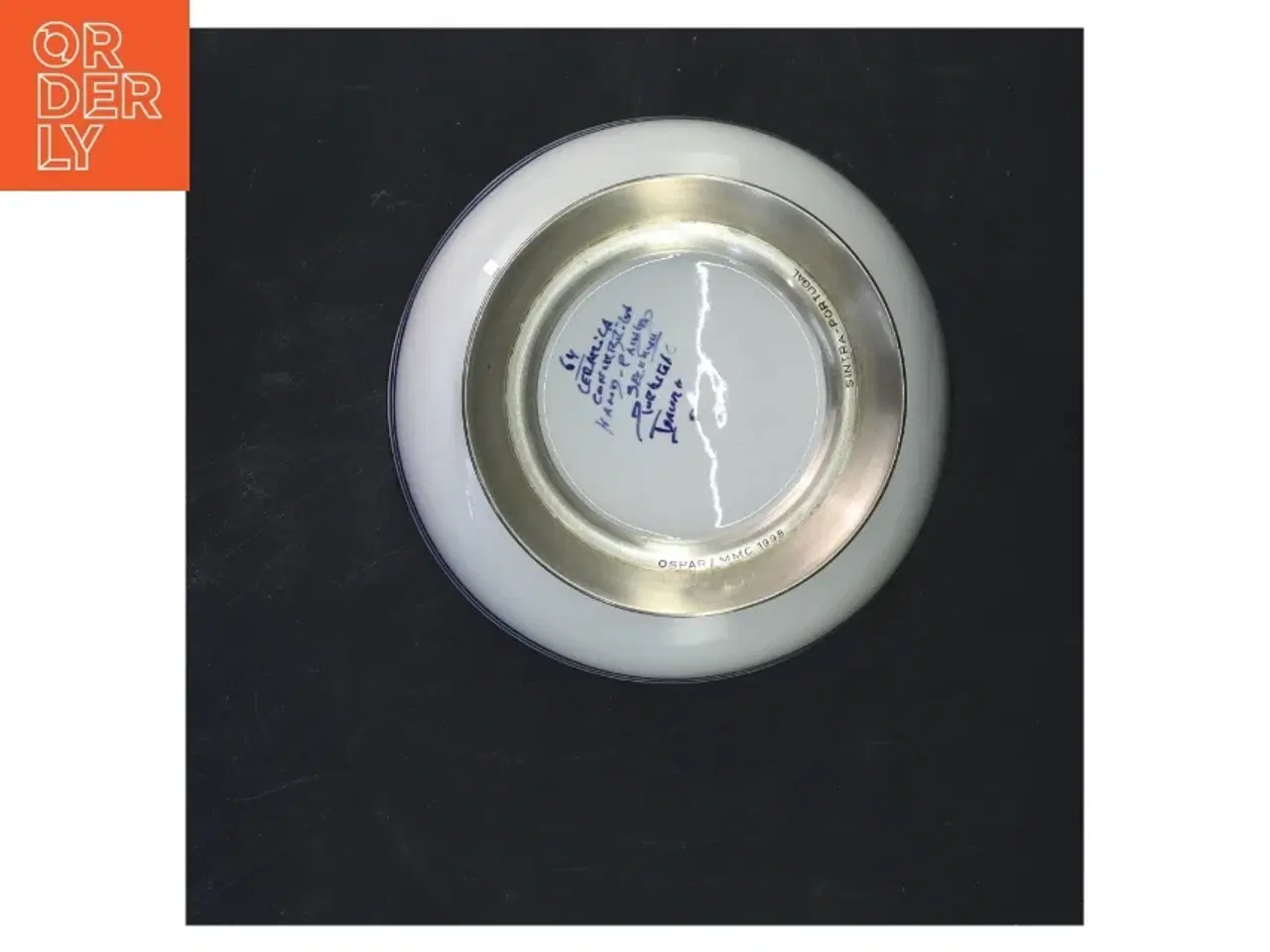 Billede 3 - Dekorativ porcelænsskål med sølvfod fra Sintra, Måske Porcelæn (str. 6x14,5 cm)