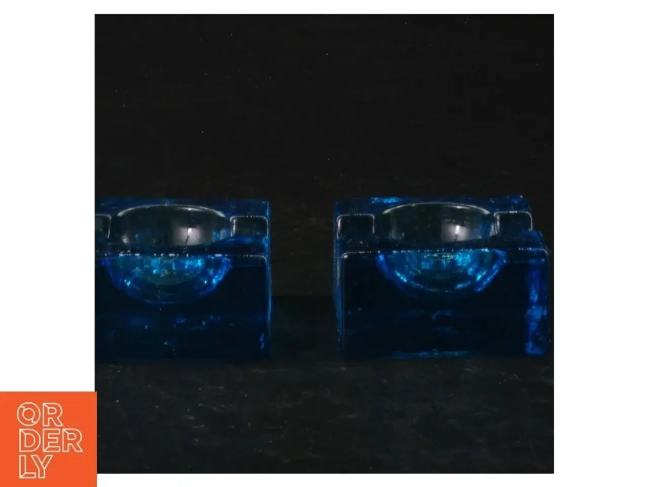 Billede 2 - Blå glaslysestager (str. 5 cm)