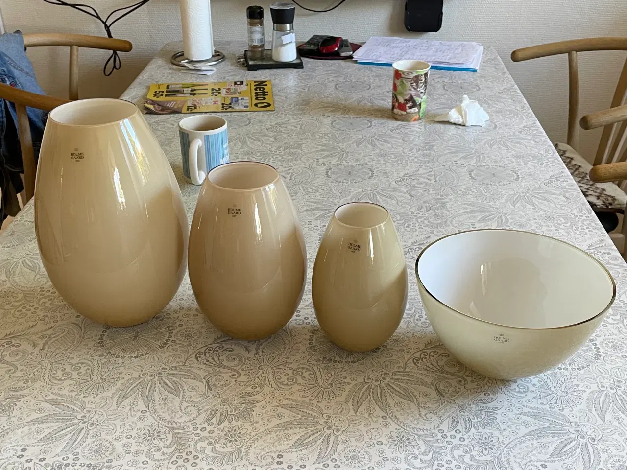 Billede 1 - Holmegård.  3 cocon vaser.og 1 skål