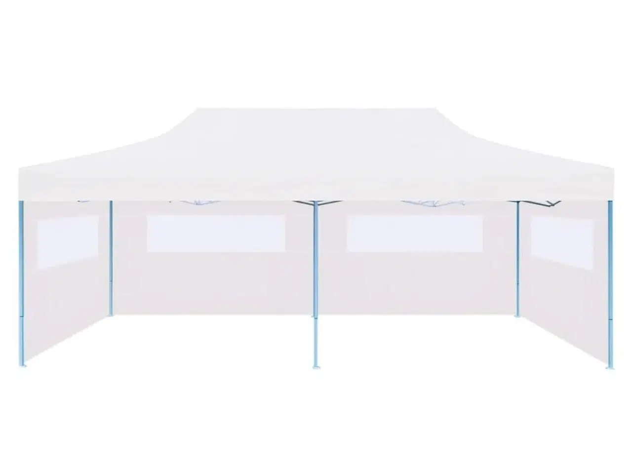 Billede 4 - Foldbart pop-op-festtelt med sidevægge 3 x 6 m stål hvid