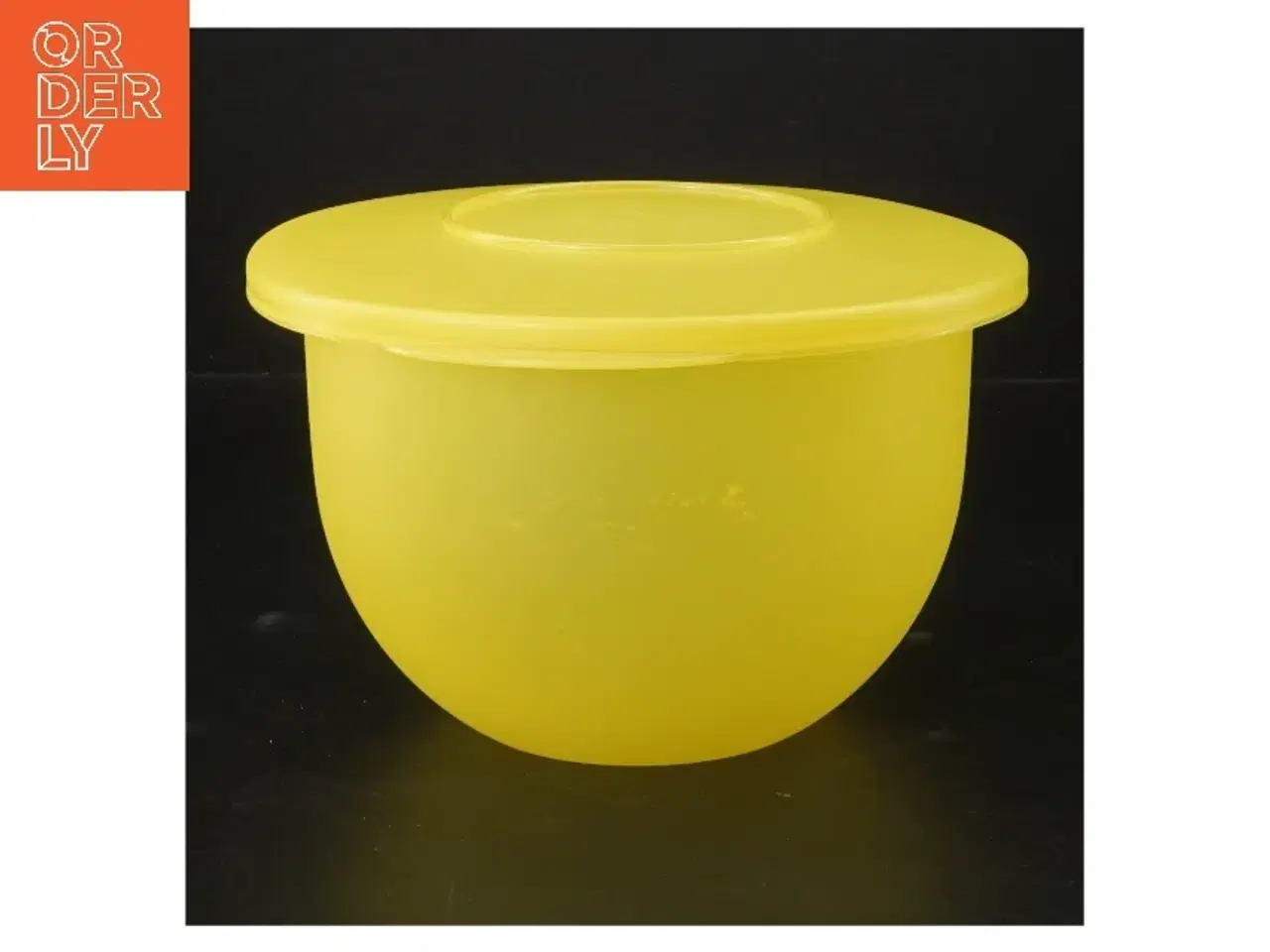 Billede 1 - Gul plastskål med låg fra Tupperware (str. Ø 18 cm)