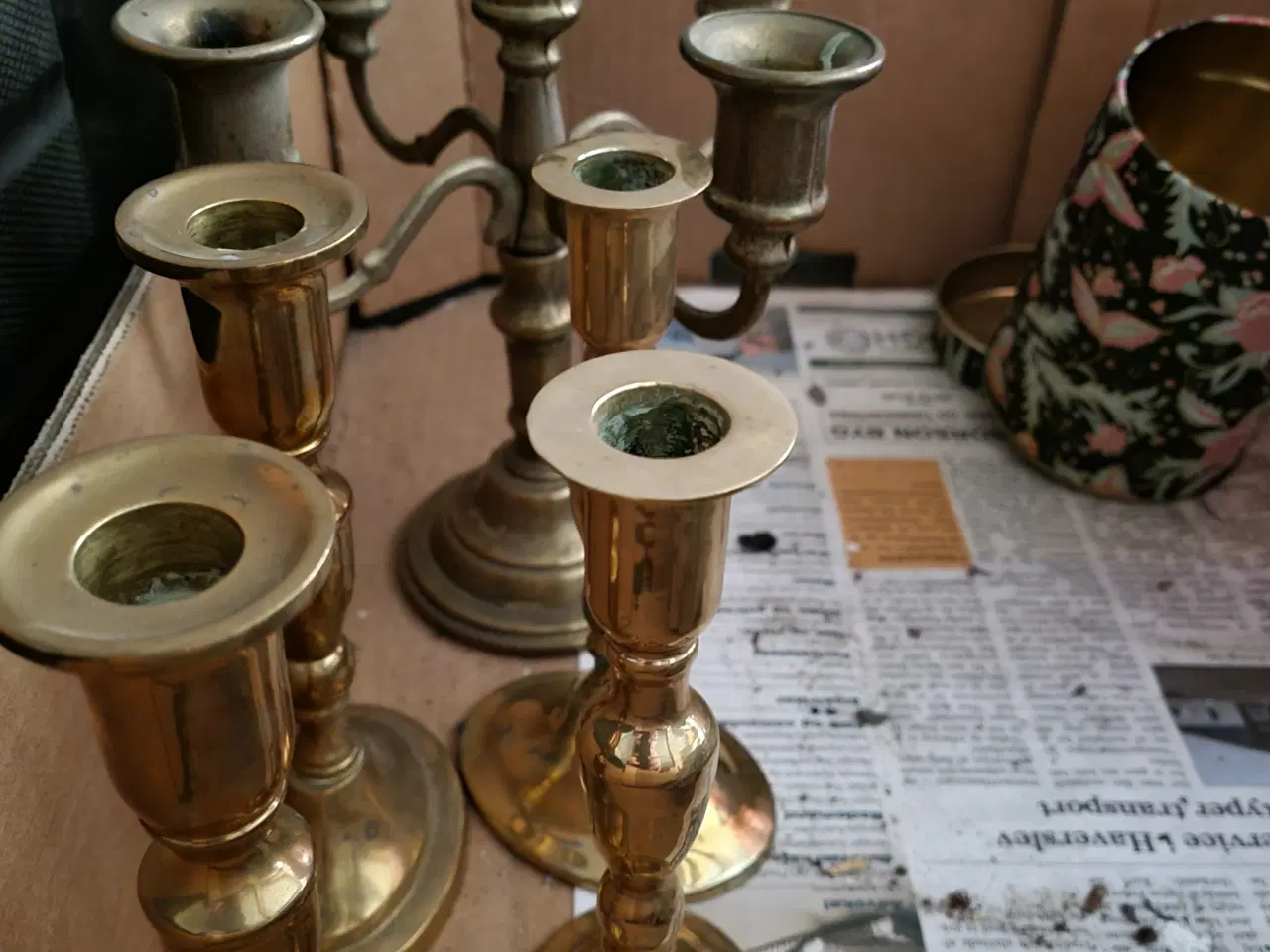 Billede 1 - 5 stk messinglysestager