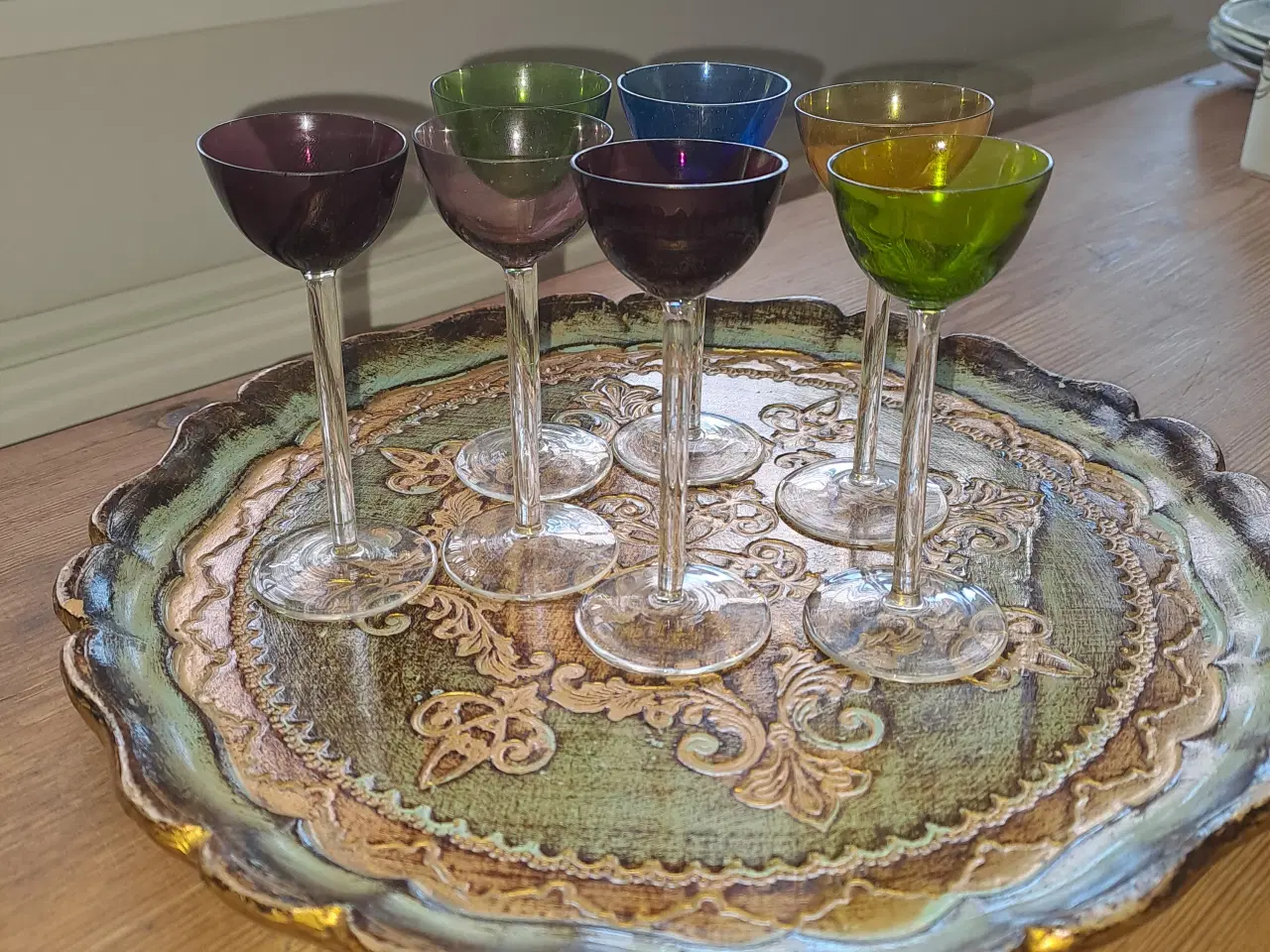 Billede 3 - 7 stk. farvede glas.