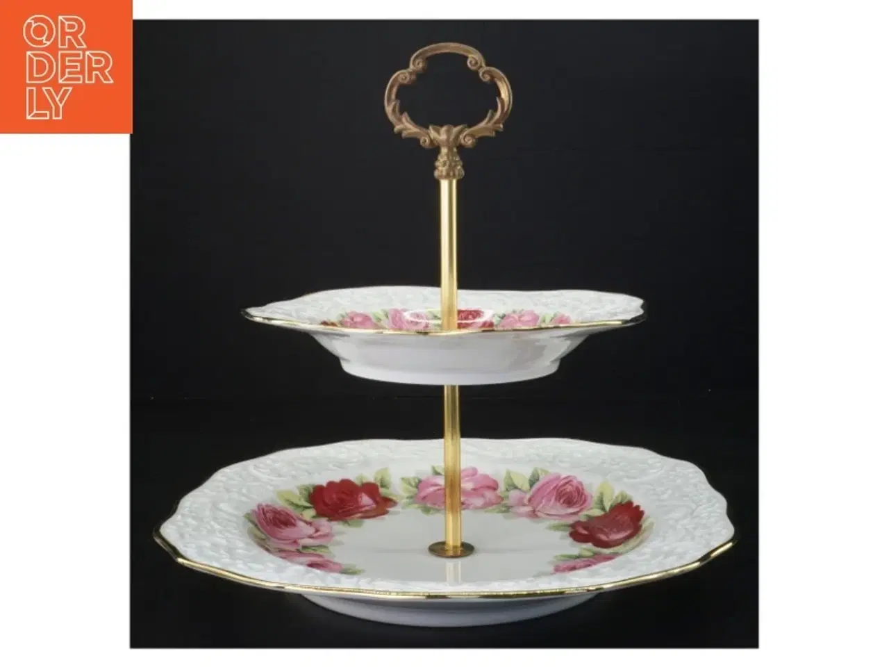 Billede 1 - Porcelæn kageopsats (str. 26 x 27 cm)