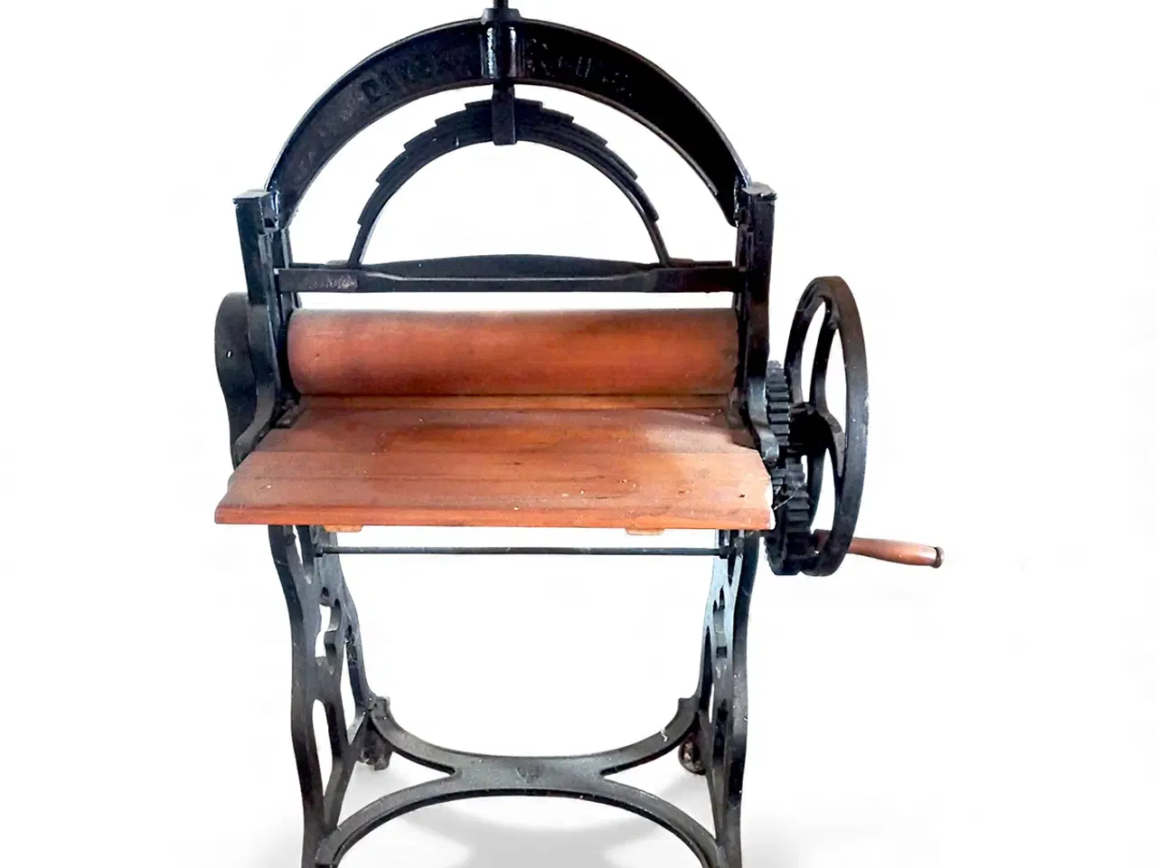 Billede 1 - Stor antik tøjrulle i støbejern og træ